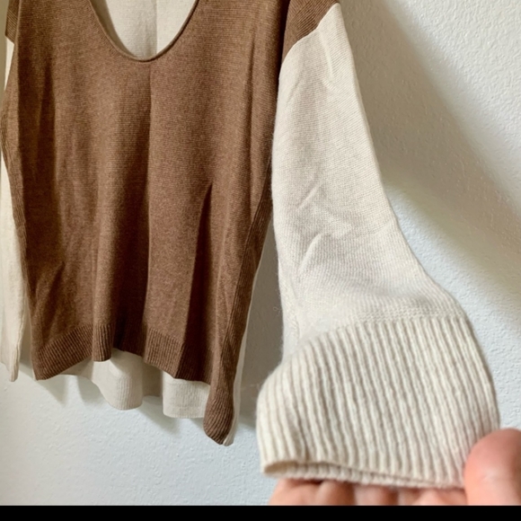 Madewell Kimball Colorblock Sweater Women's Size Small, Cream/Tan, GUC - Picture 10 of 15